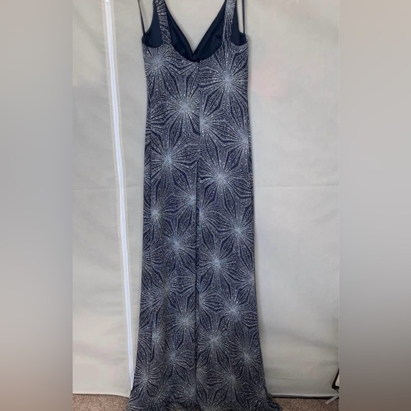 Elegant Navy Blue with silver sparkle Dress - Picture 3 of 4